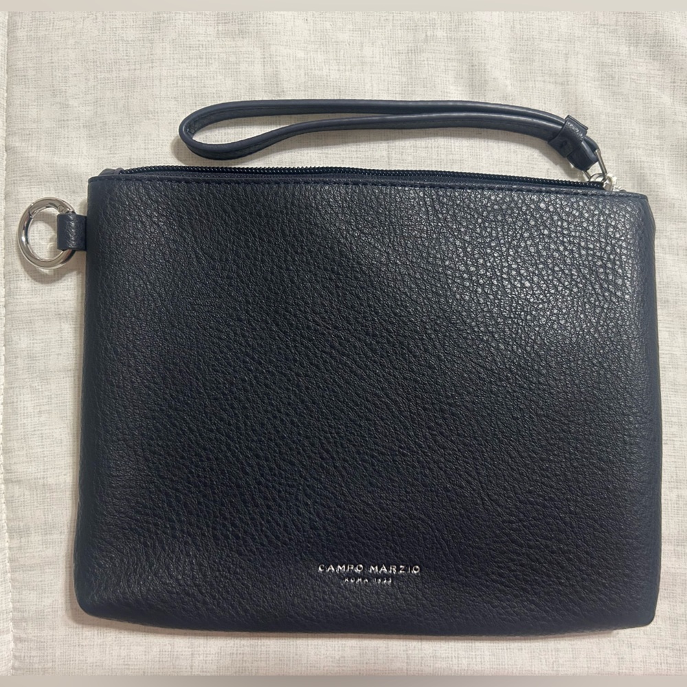 Campo Marzio Chic Medium Case Pouch Ocean Blue Leather Wristlet Unisex